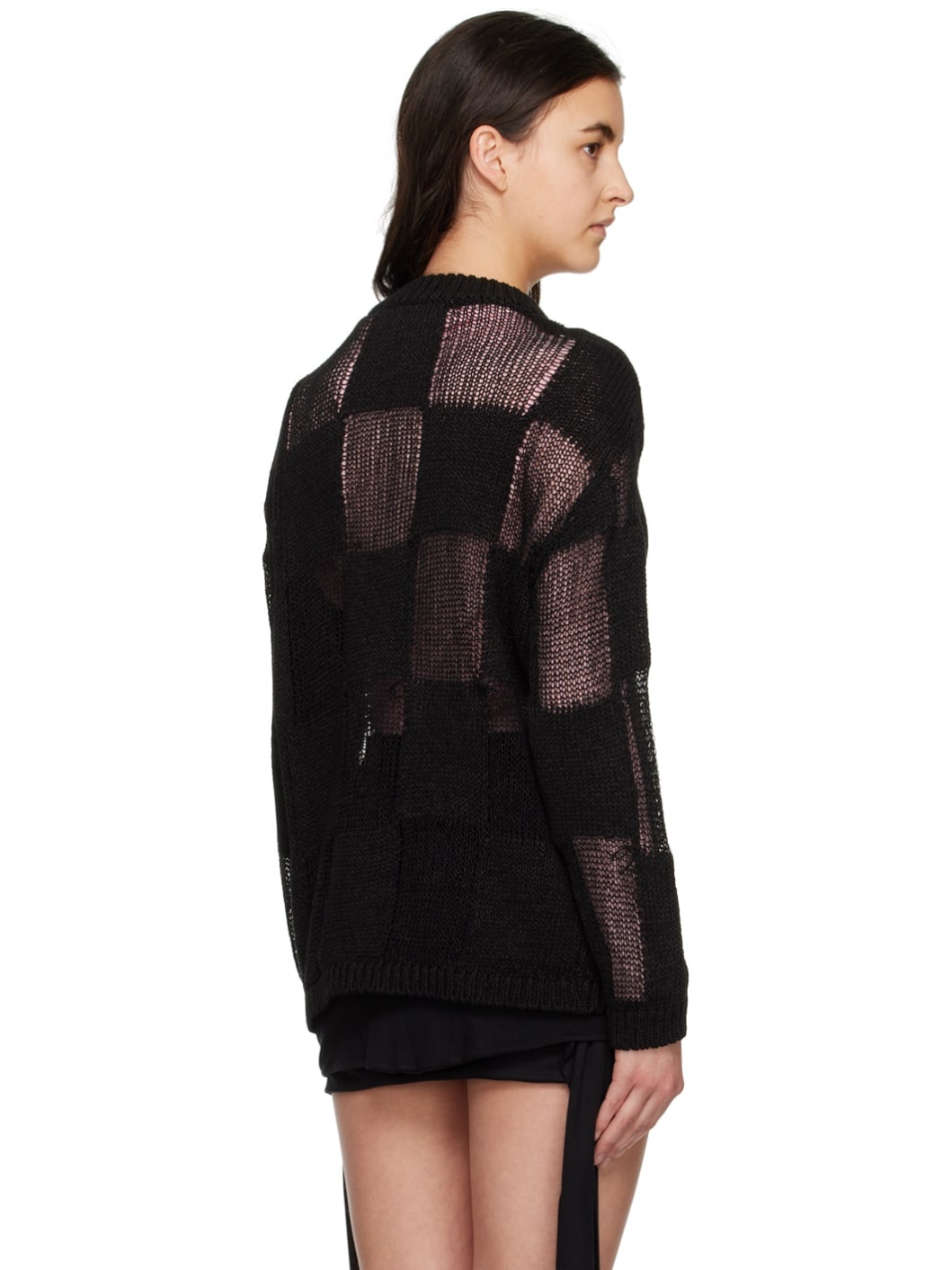 Black Check Sweater - 3