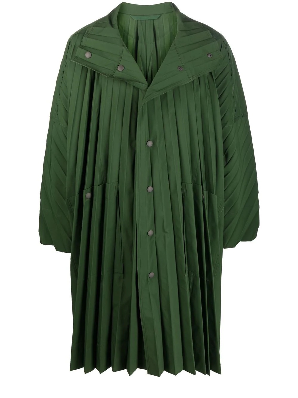 pleated poplin coat - 1