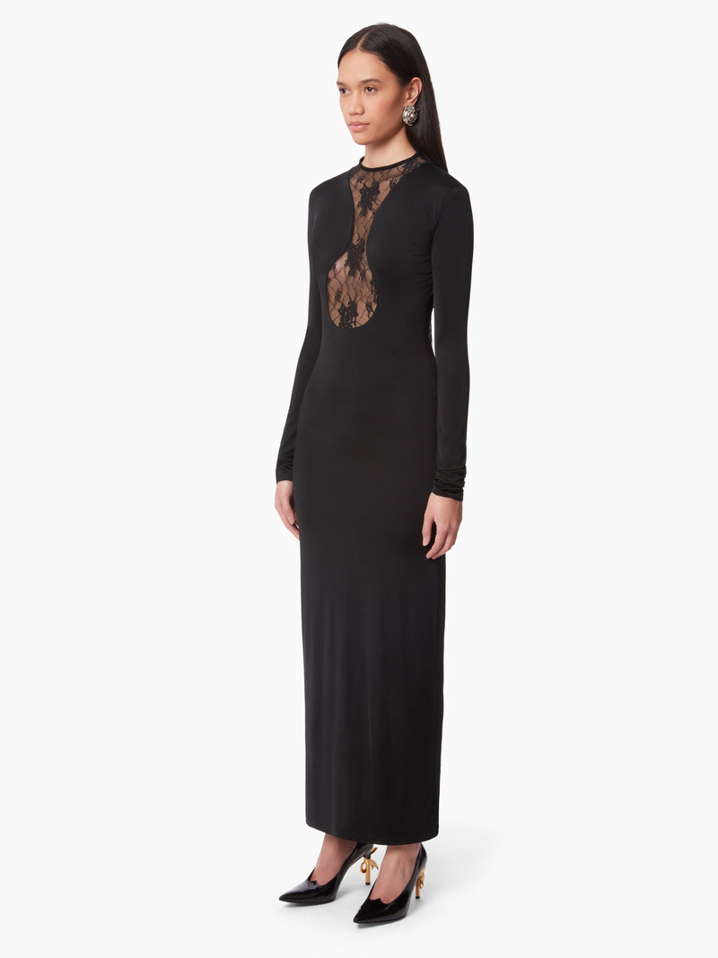 NINA RICCI LONG DRESS WITH LACE INSERTS outlook