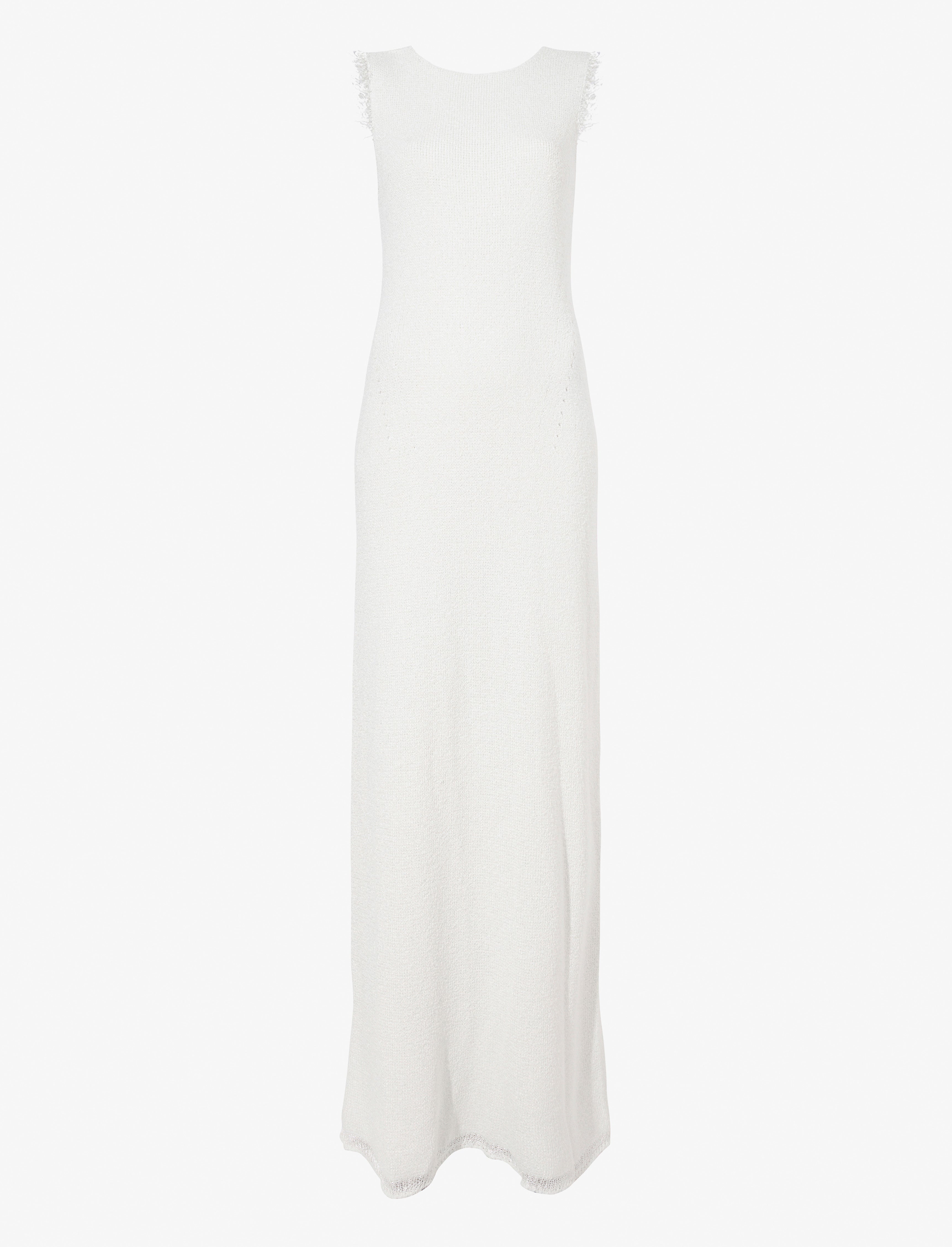 Silvia Backless Dress In Silk Doubleface Boucle - 1