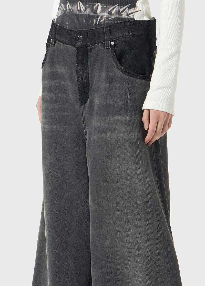 SUPERWIDE-LEG JEANS WITH LACE DETAILS 4