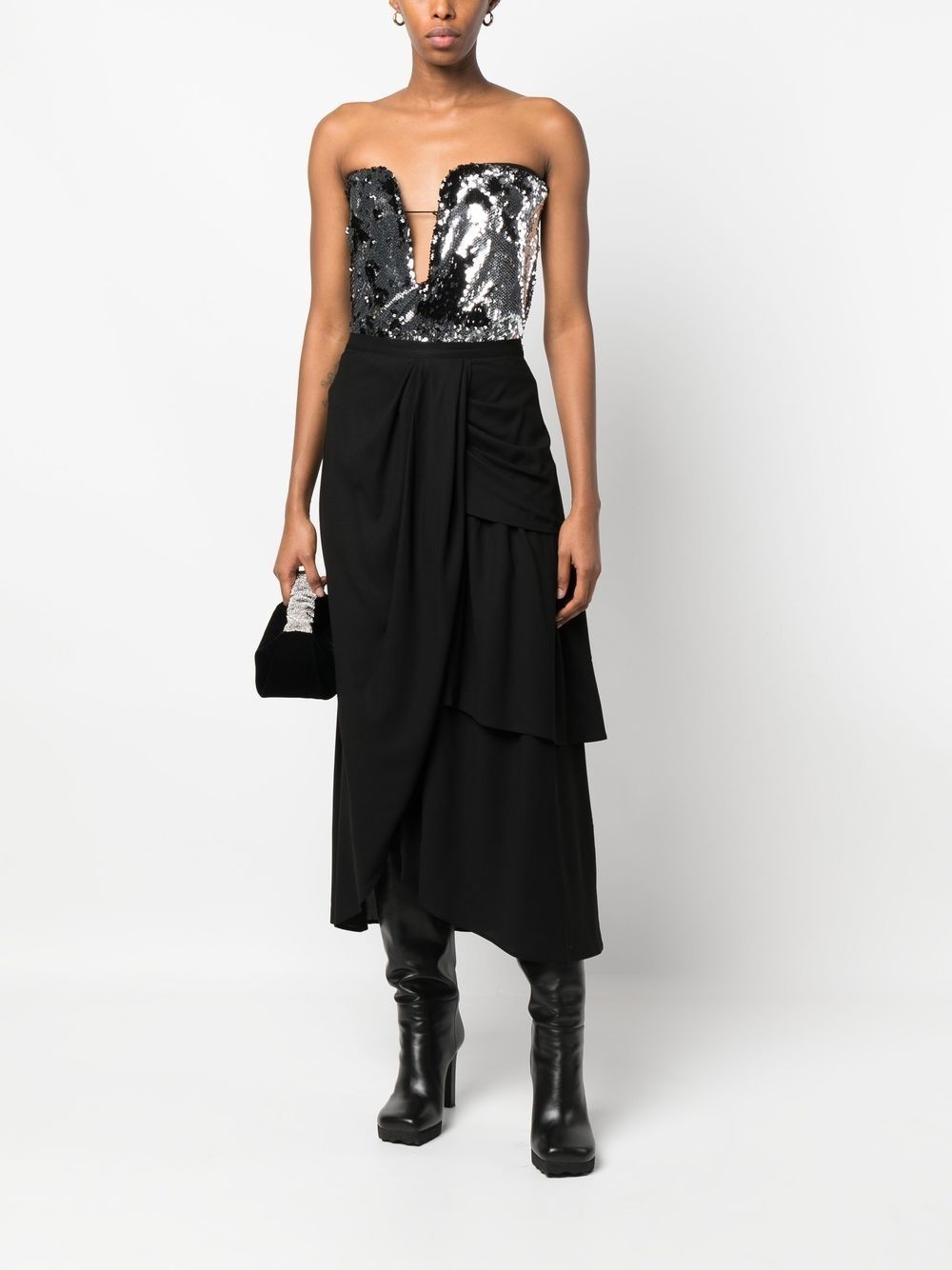 sequin-embellished plunge top - 2