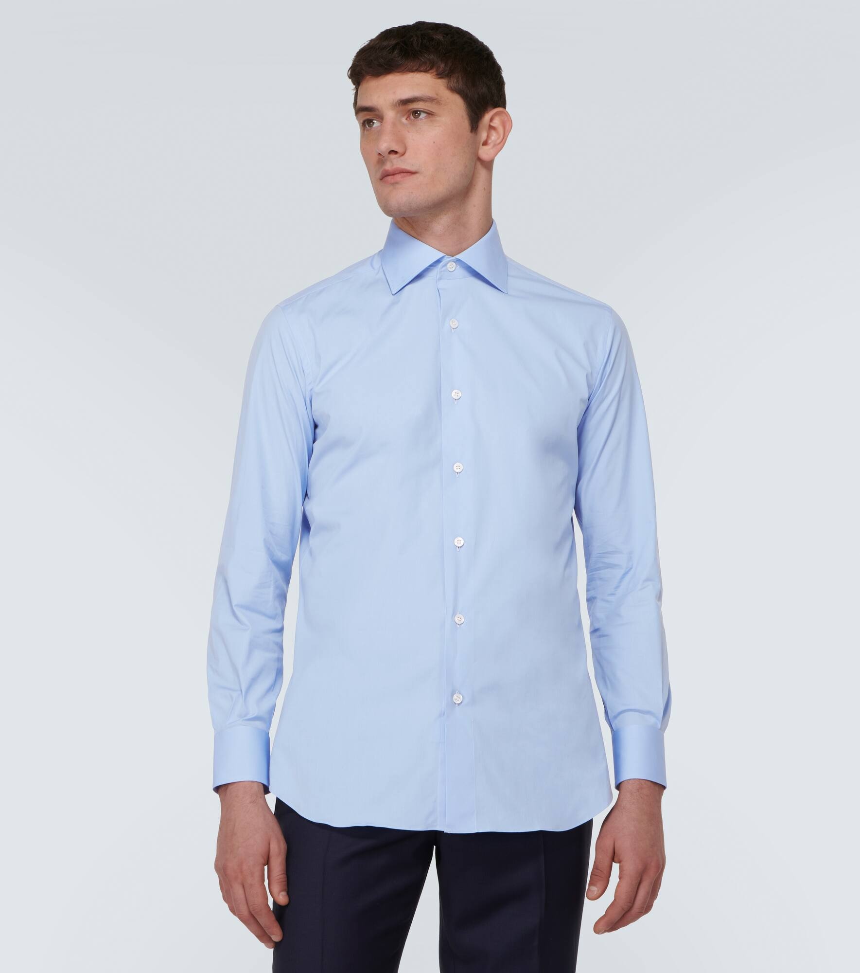Cotton-blend poplin shirt - 3
