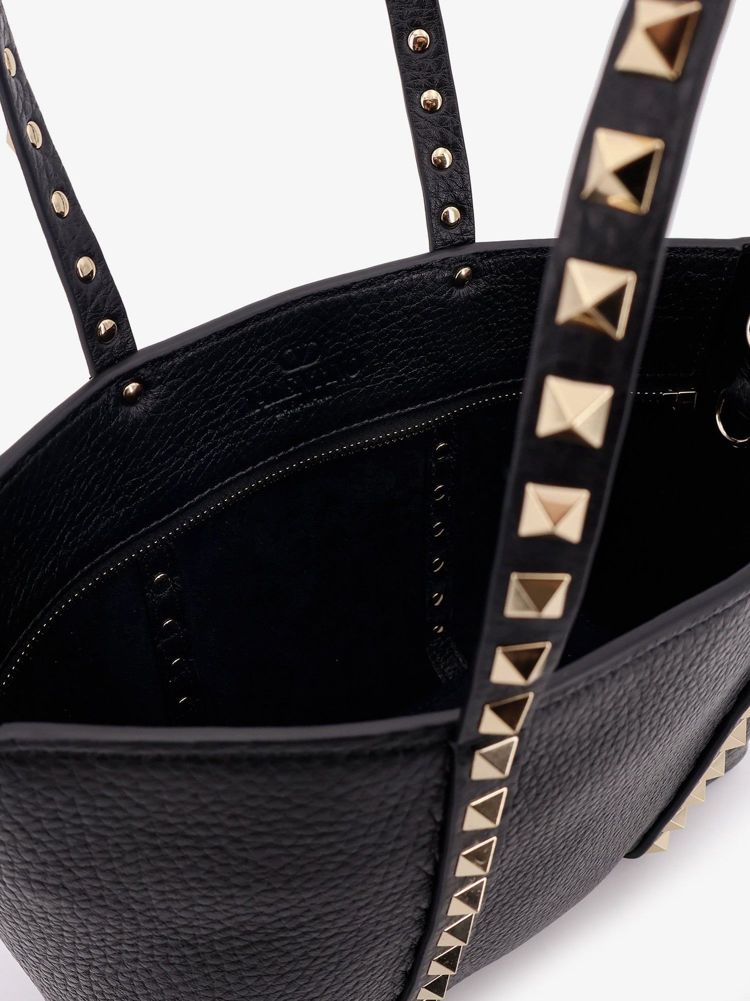 VALENTINO GARAVANI ROCKSTUD LEATHER SHOPPING BAG - 4