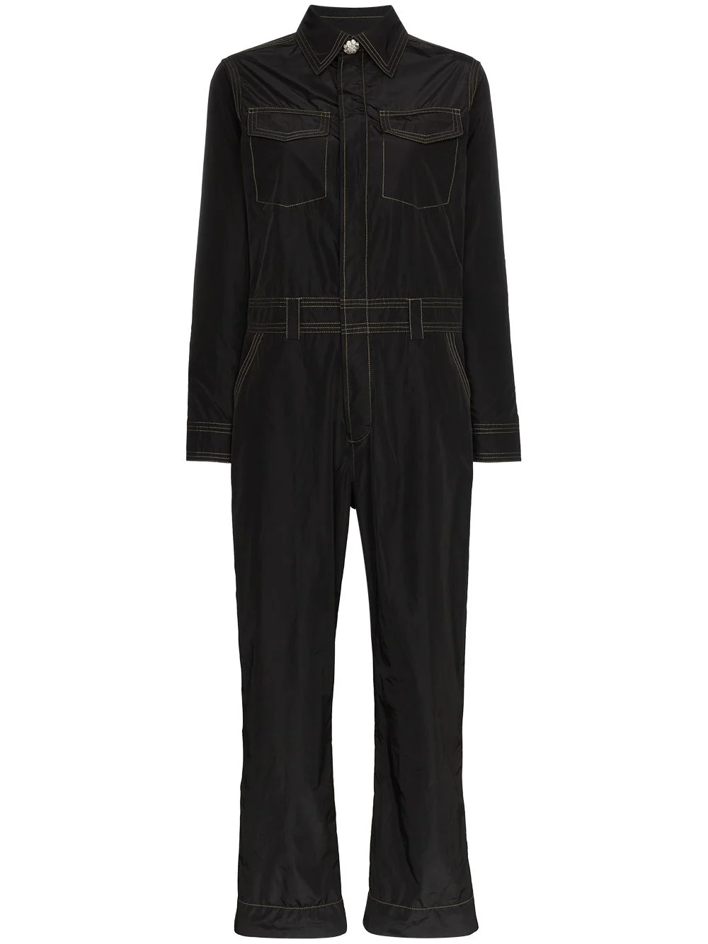 contrast stitch utility jumpsuit - 1