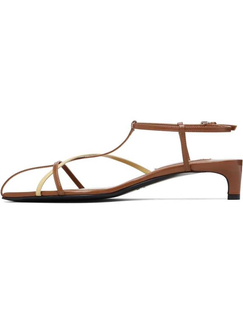 Jil Sander Tan Cage Low Heeled Sandals outlook