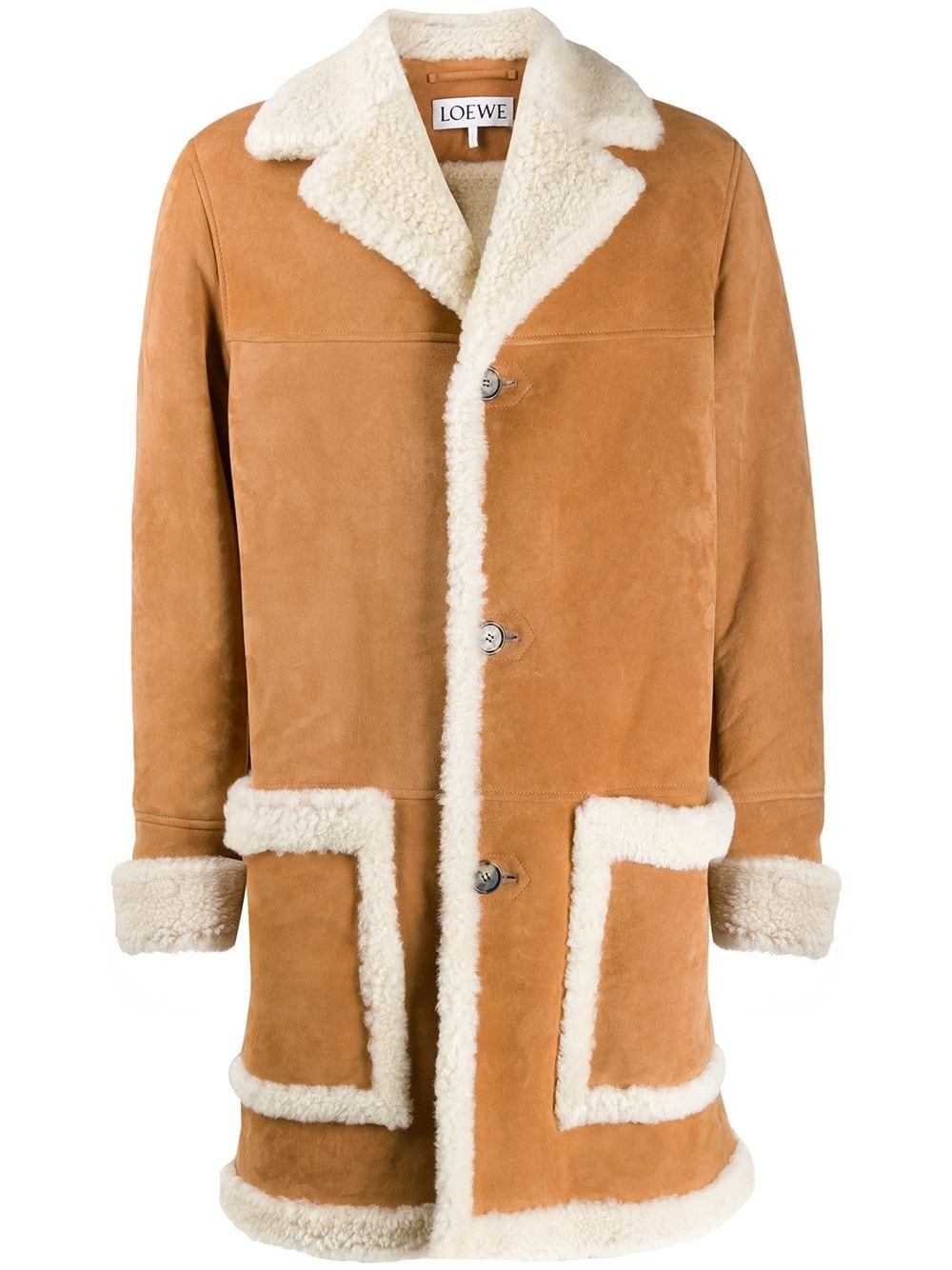 shearling overcoat - 1