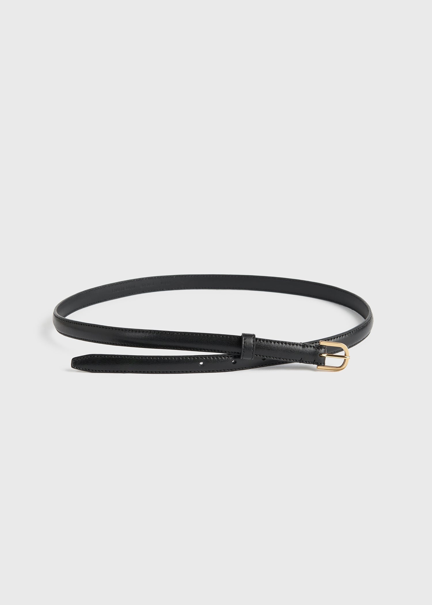 Thin leather trouser belt black - 4