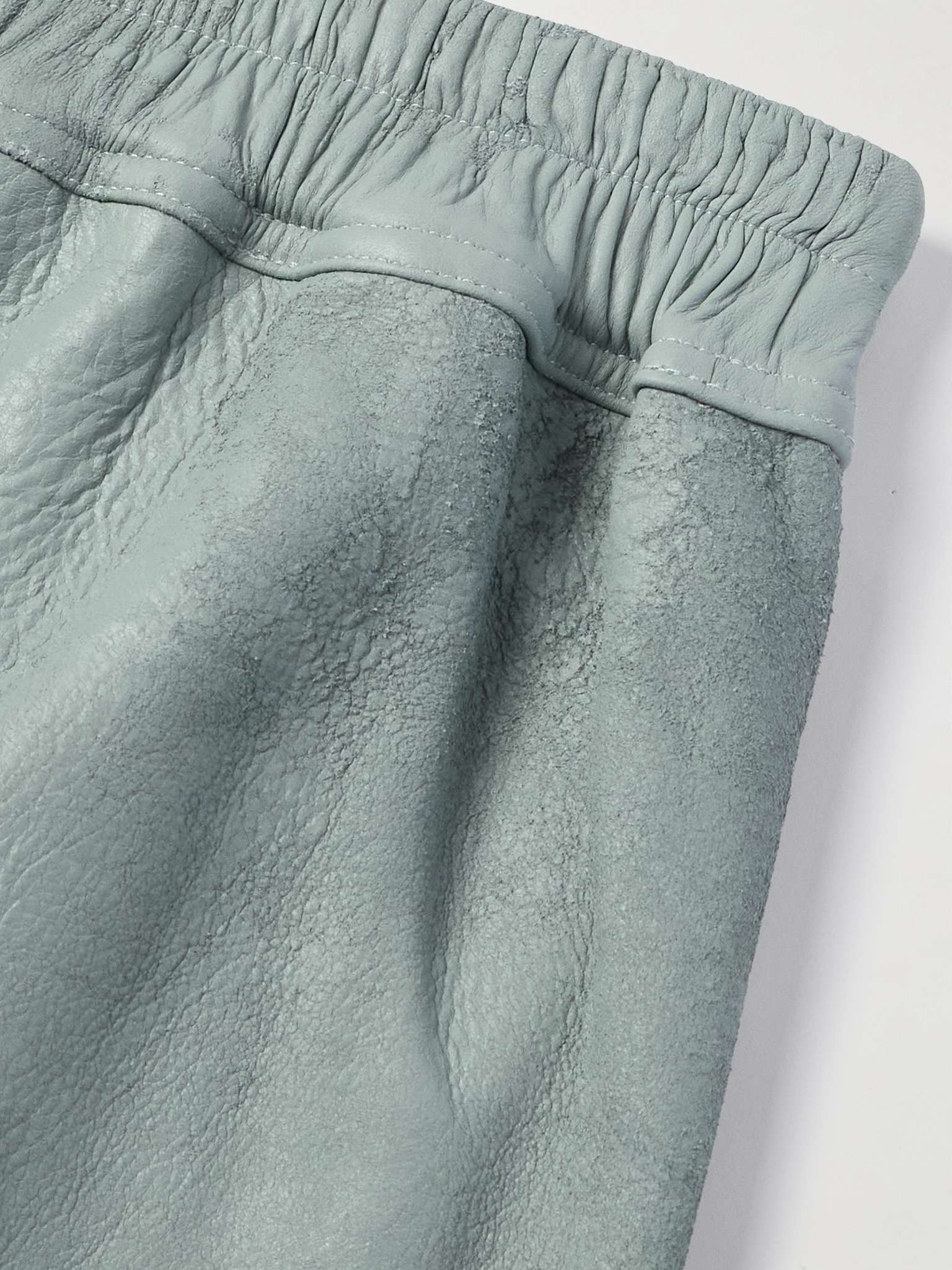 Straight-Leg Blistered-Suede Drawstring Shorts - 5