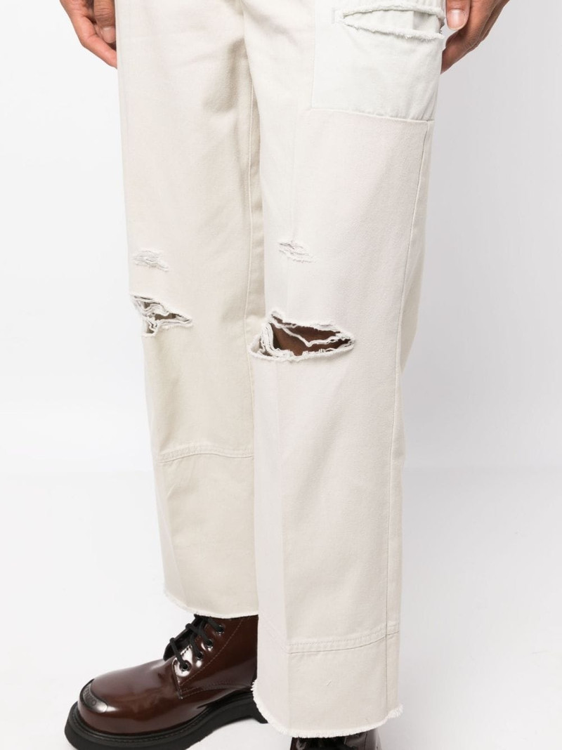 distressed straight-leg trousers 5