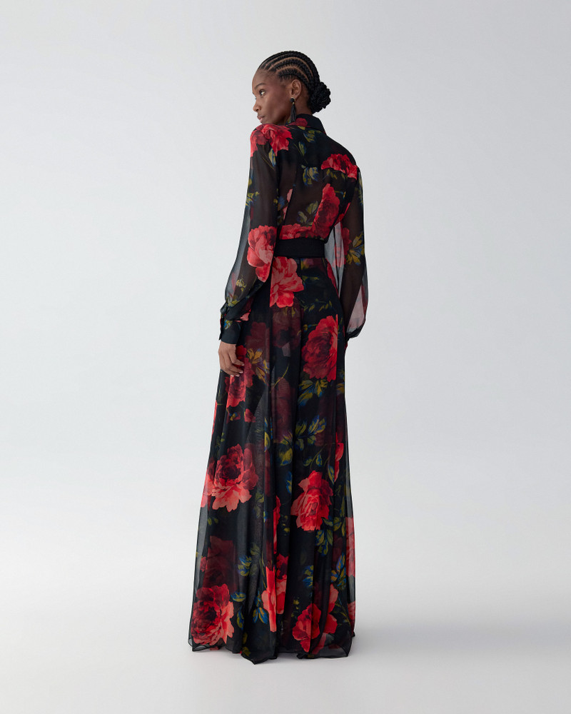 Rose-Print Extra-Wide-Leg Iris Pants 3
