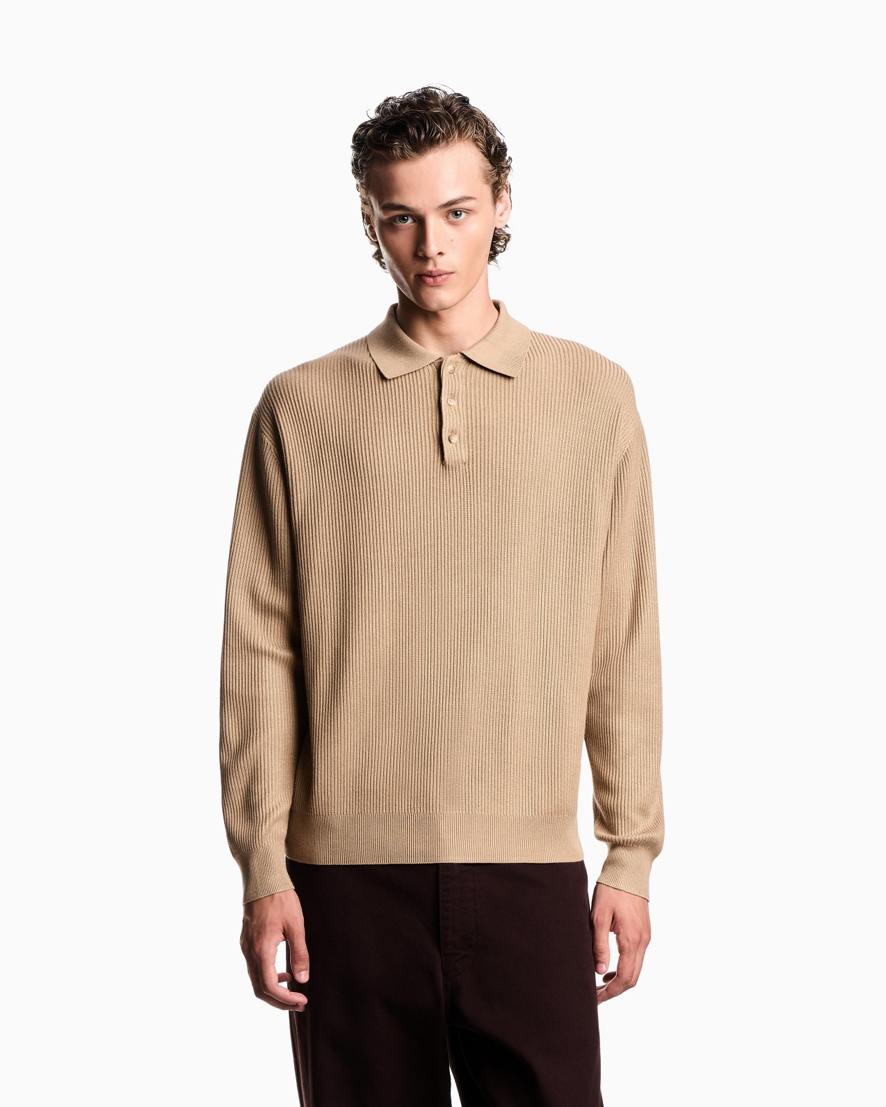 NEW YORK CAPSULE COLLECTION RIB-KNIT POLO SHIRT - 4