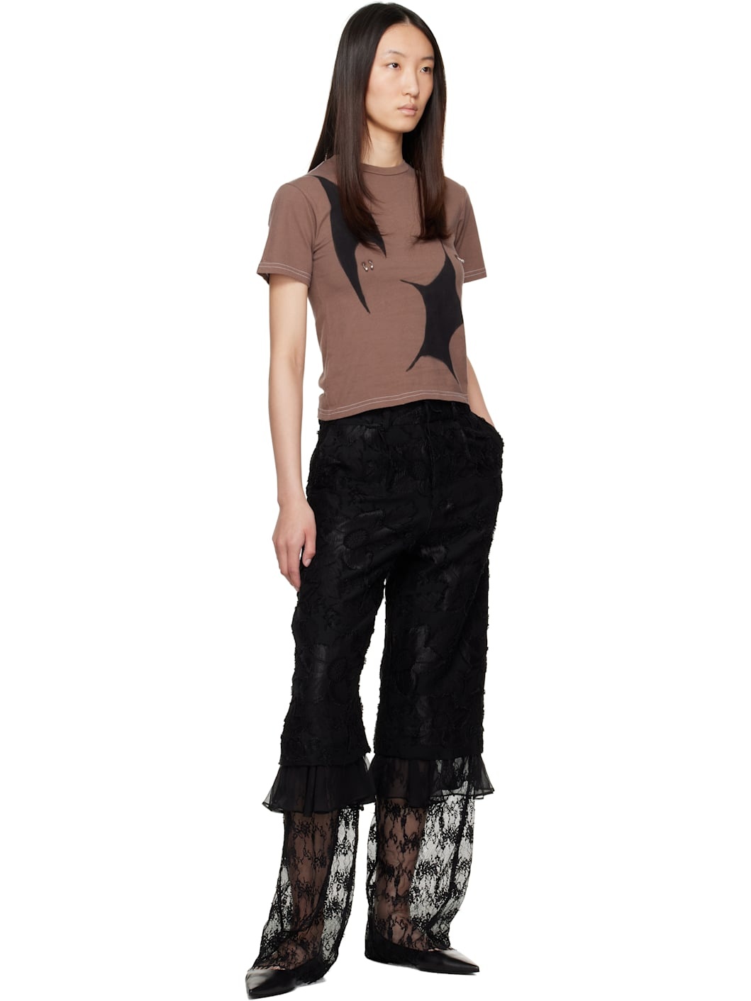 Brown Pierced T-shirt - 4