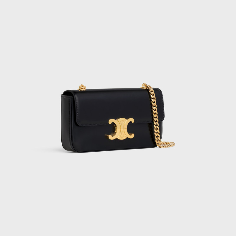 CELINE CHAIN SHOULDER BAG triomphe in shiny calfskin outlook
