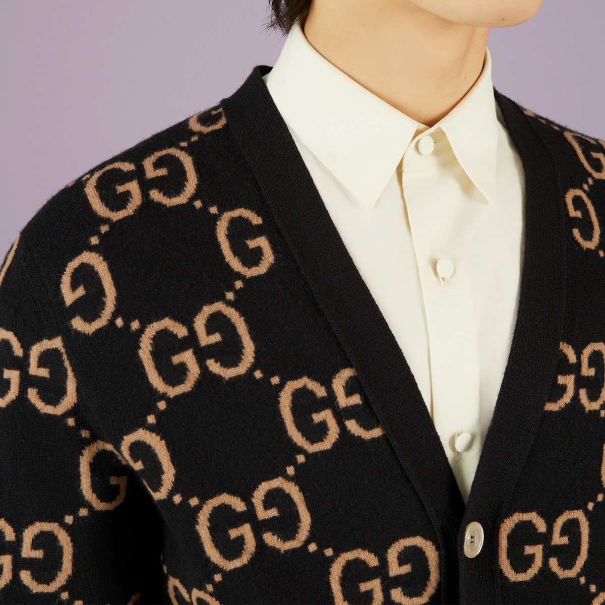 GG wool jacquard cardigan - 3