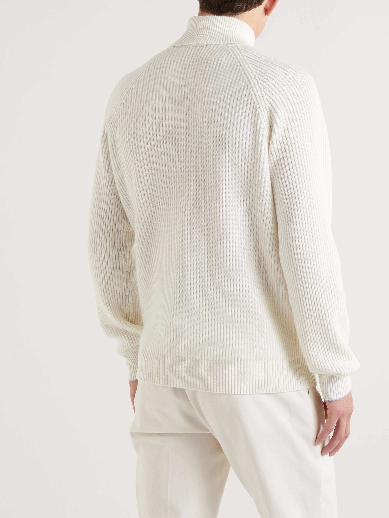 Ribbed Cashmere Rollneck Sweater - 5