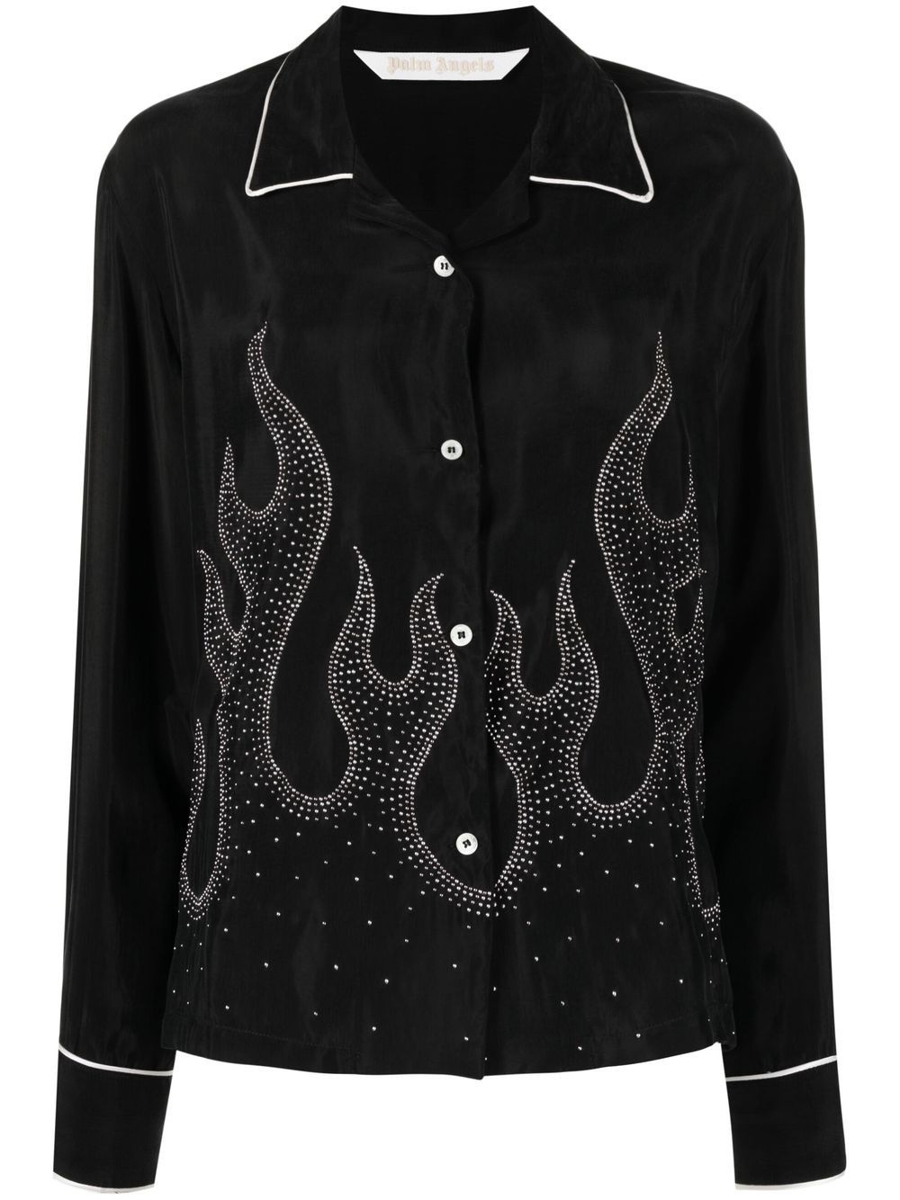 flame-embroidered shirt - 1