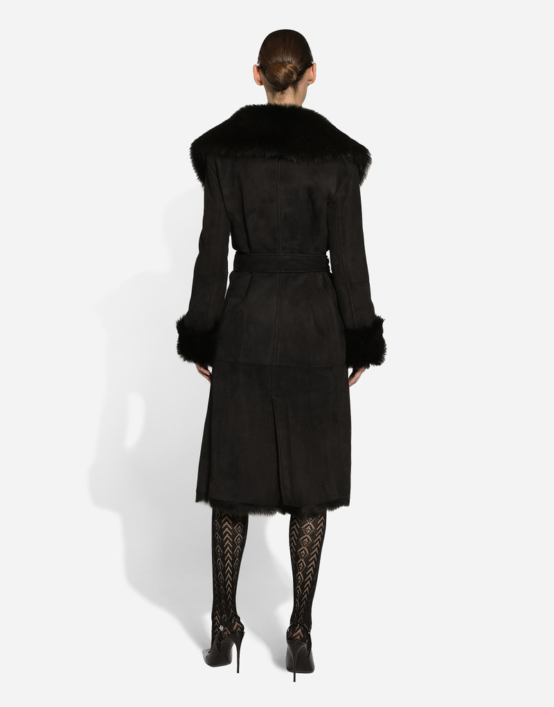 Shearling coat with belt 3