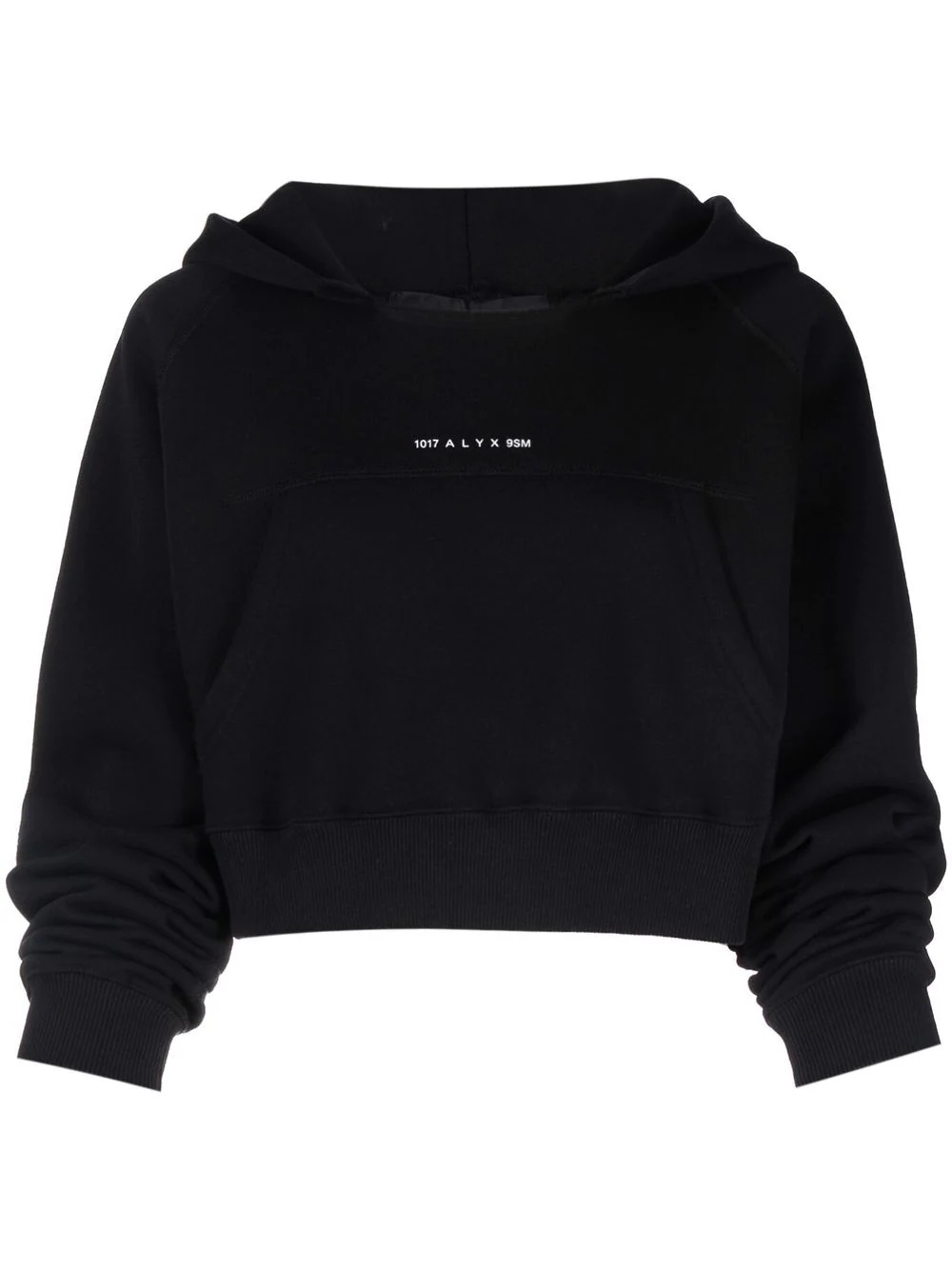 logo print square-neck hoodie - 1