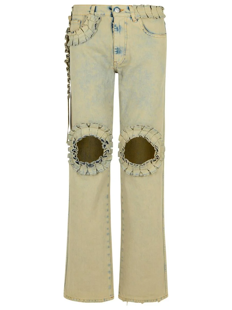 Coperni 'Ruffled' Grey Cotton Jeans - 1