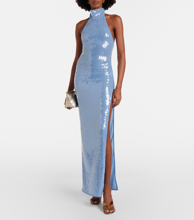 Oséree Sequined halterneck maxi dress outlook