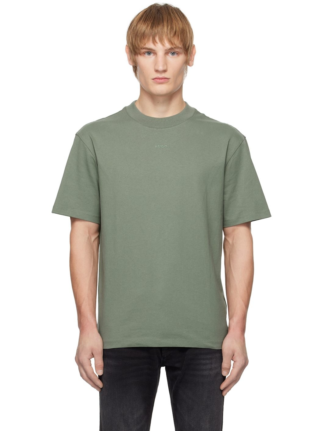 Green Relaxed-Fit Cotton T-Shirt - 1