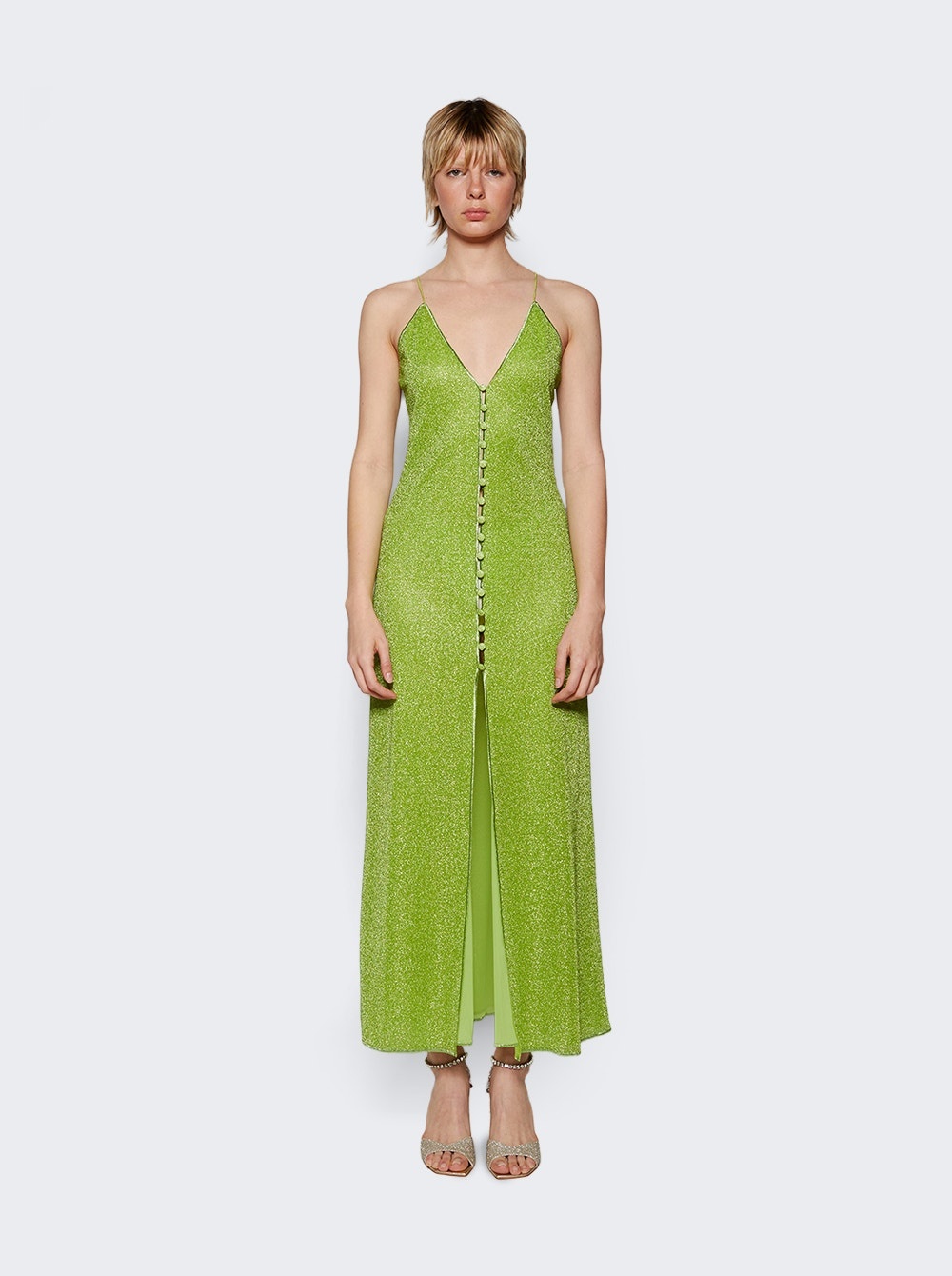 Button Up Dress Lime - 3