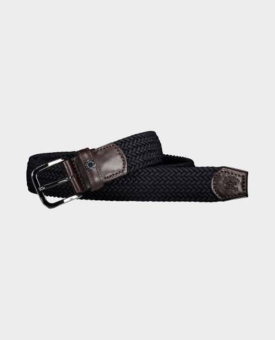 Paul & Shark Leather trimmed woven elastic belt outlook