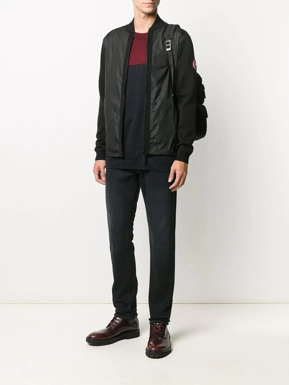 panelled zip-up bomber jacket - 2