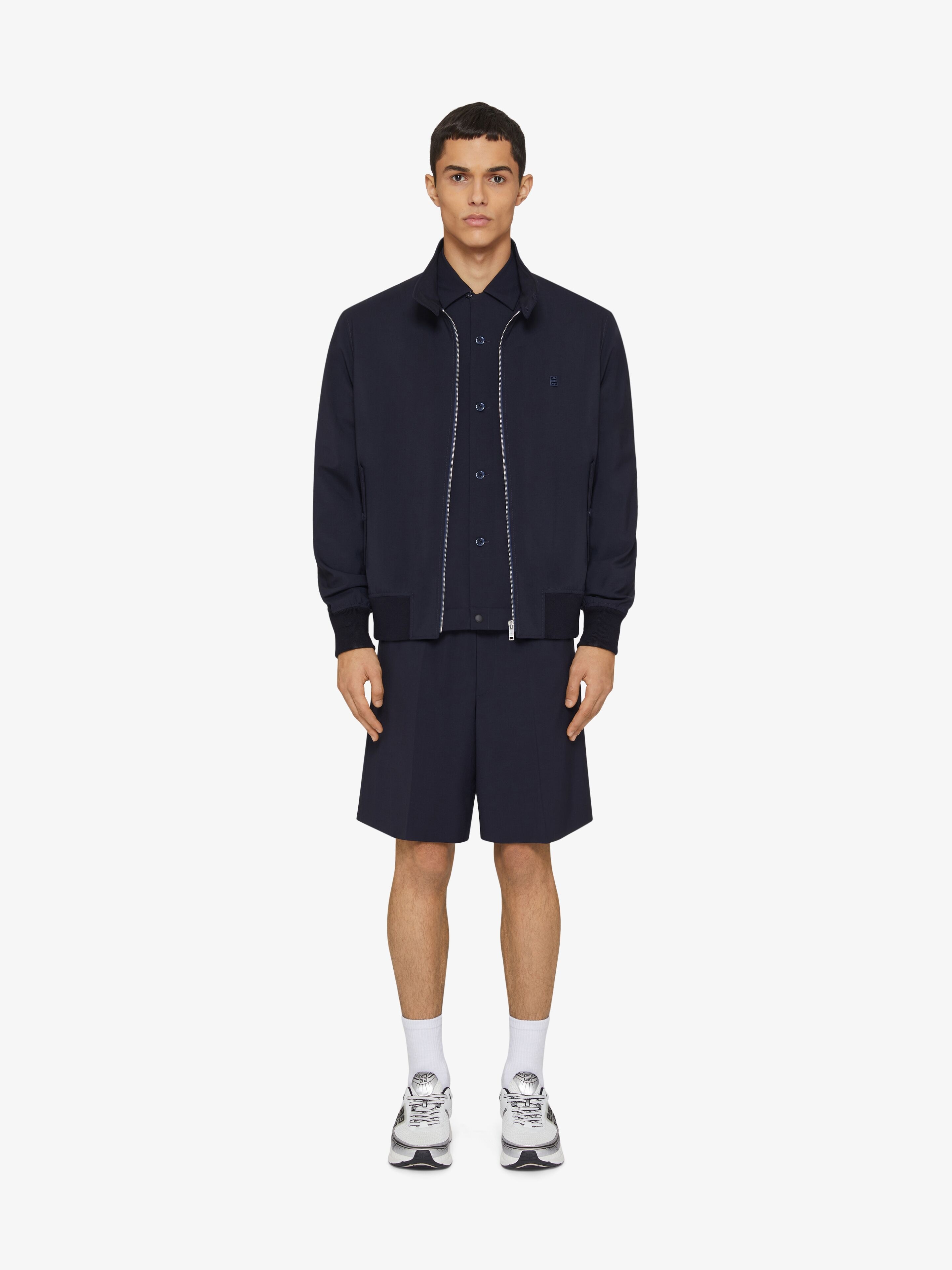 HARRINGTON JACKET IN WOOL POPLIN WITH 4G DETAIL - 2
