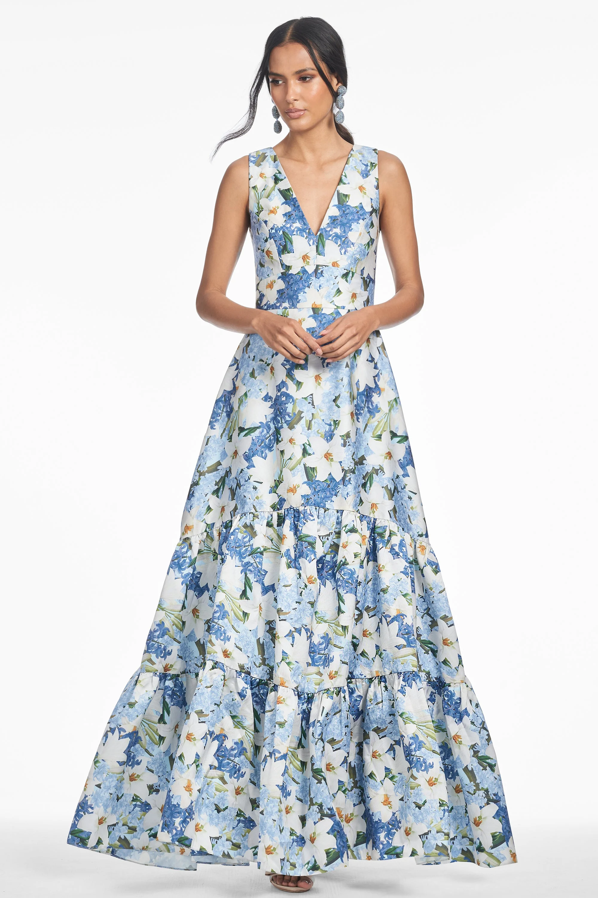 RORI GOWN - SKY BLUE STAR LILLIES - 1