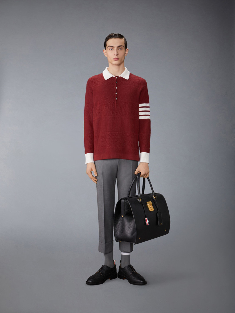 Merino Wool Jersey Stitch Padded 4-Bar Zip up Hoodie 4