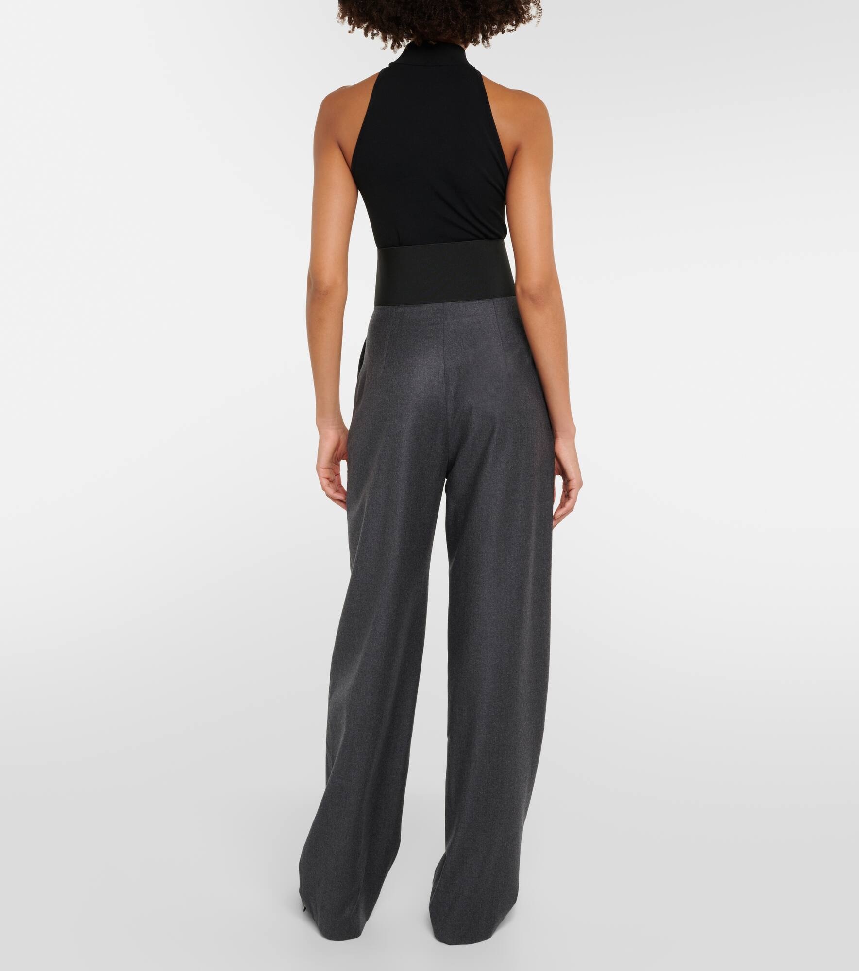 High-rise virgin wool straight pants - 3