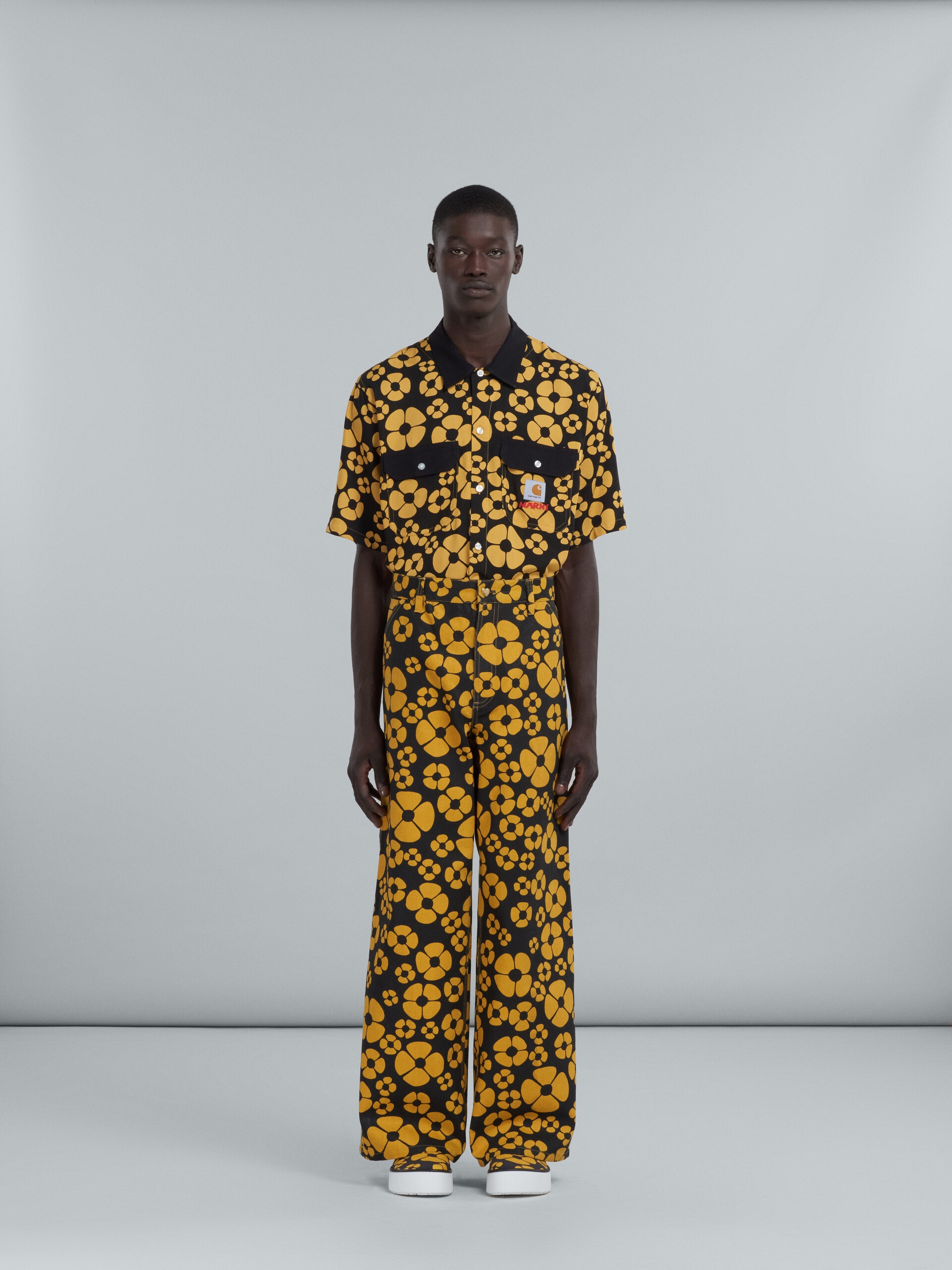 MARNI X CARHARTT WIP - YELLOW FLORAL TROUSERS - 2
