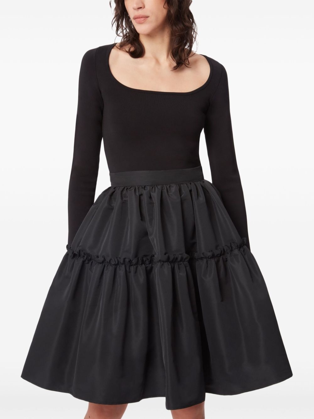 A-line midi taffeta skirt - 4