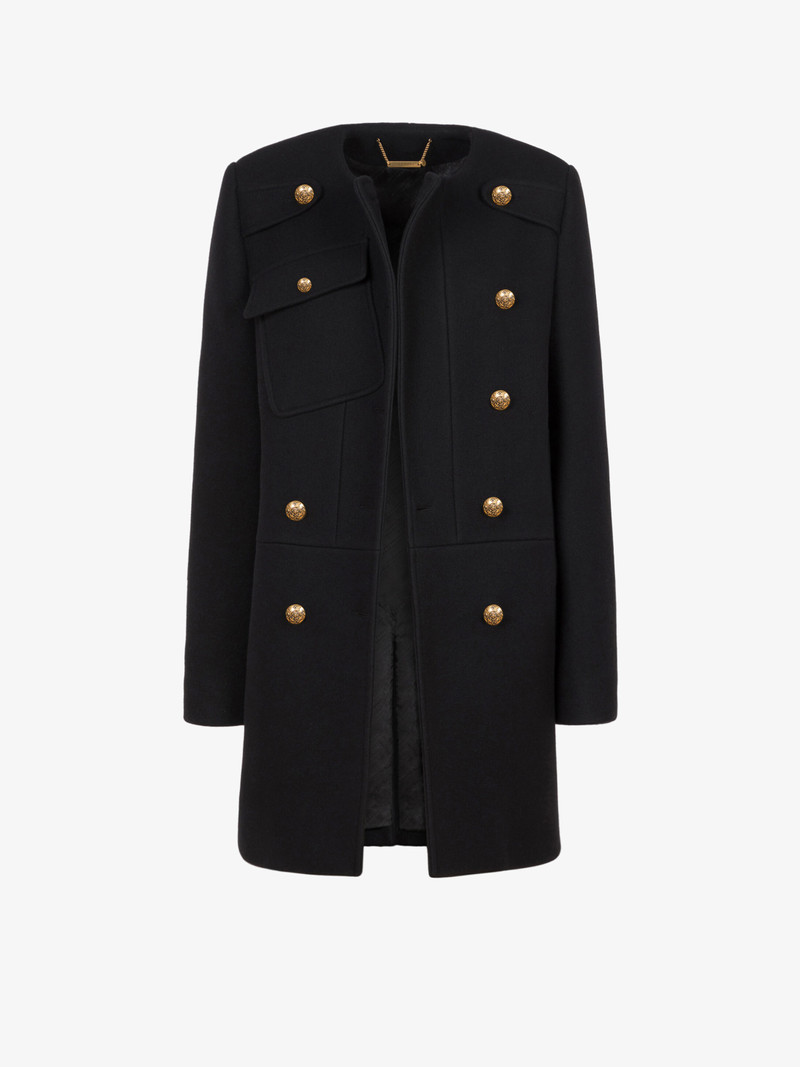 Hooded coat with 4G dagger buttons 5