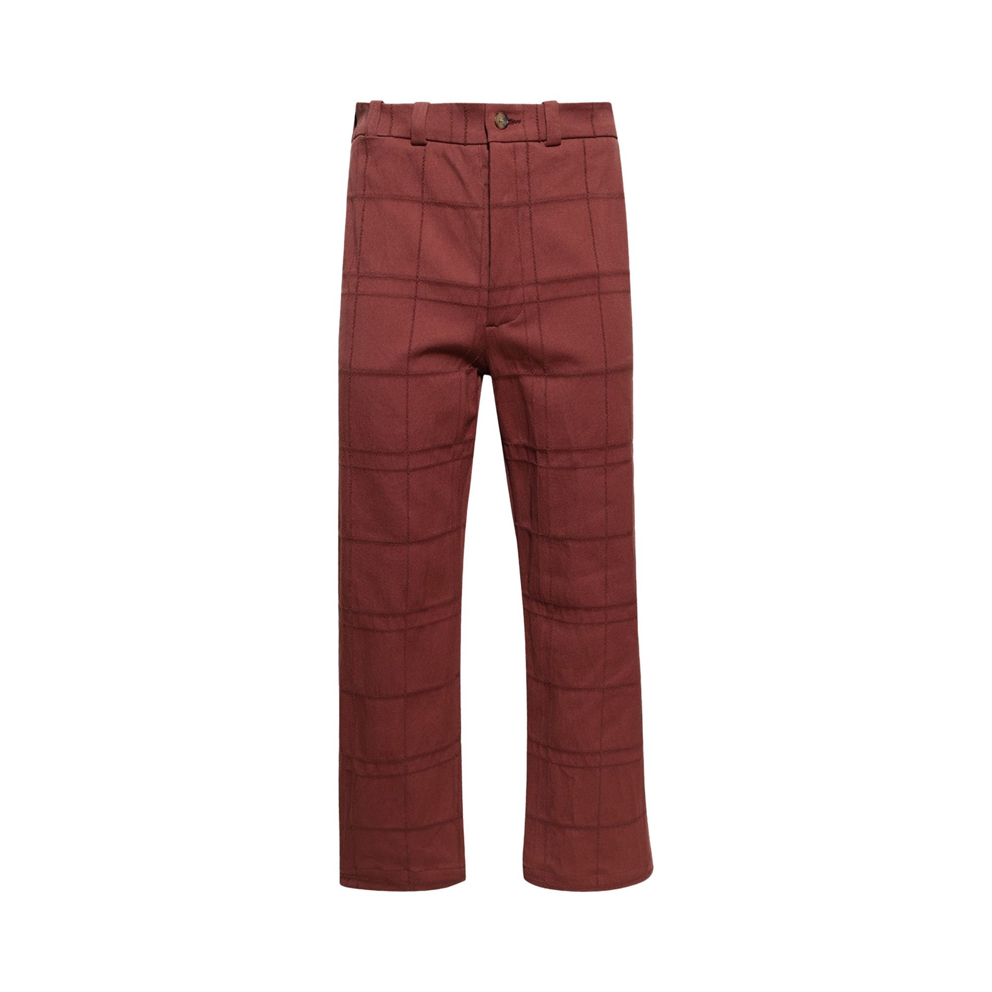 The Elder Statesman Windowpane Norm Pant 'Clay' - 1