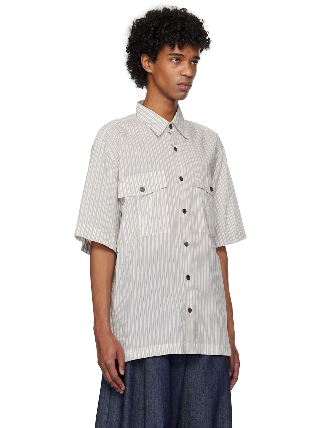 Gray Striped Shirt - 2