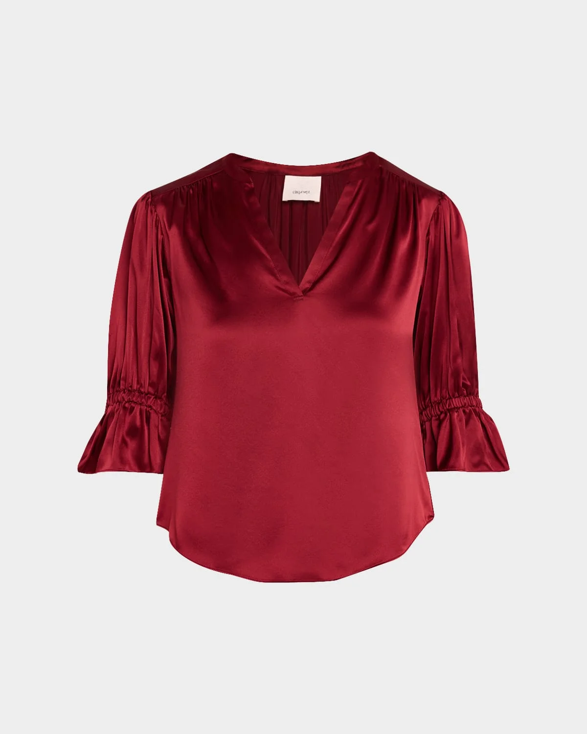 Fiona Silk Split-Neck Top - 1