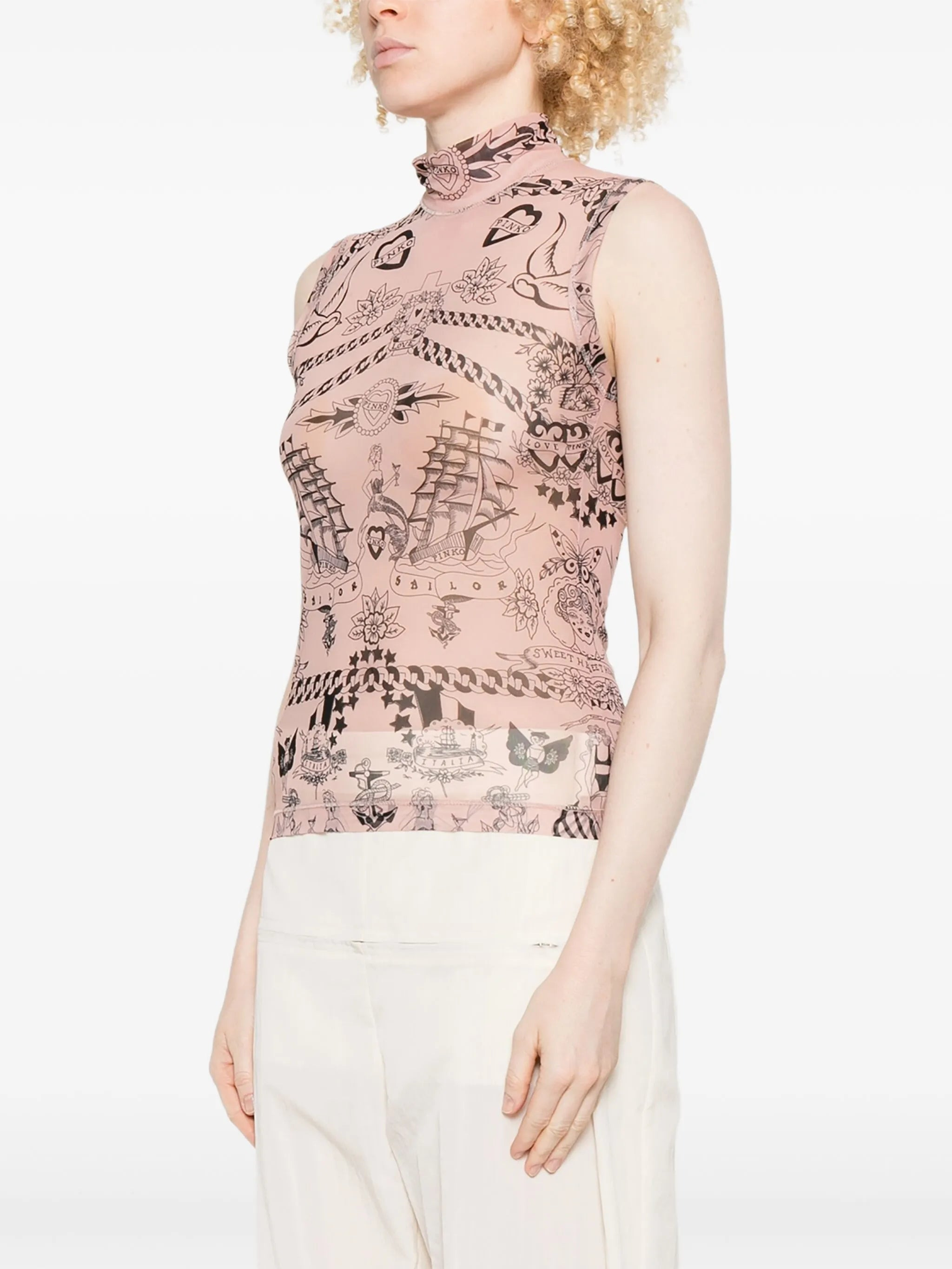 Pinko Printed High-neck Top - 5