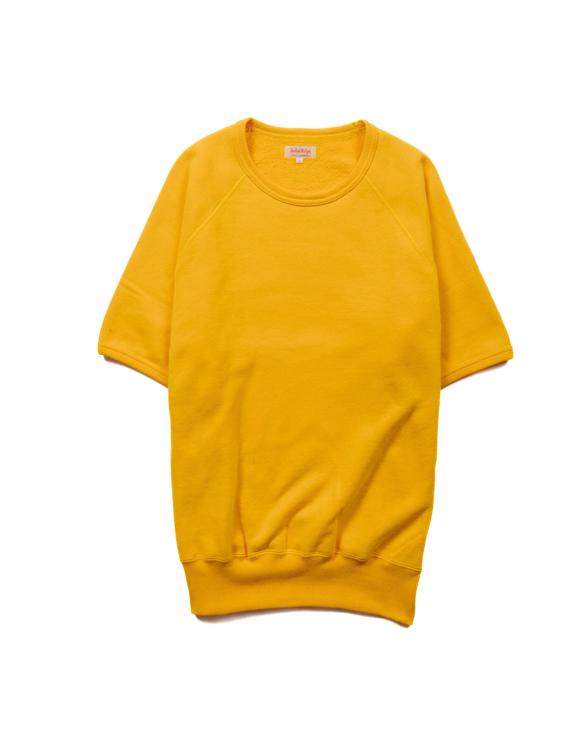 The Real McCoy’s MC20005 9oz. Loopwheel S/S Sweatshirt Yellow - 1