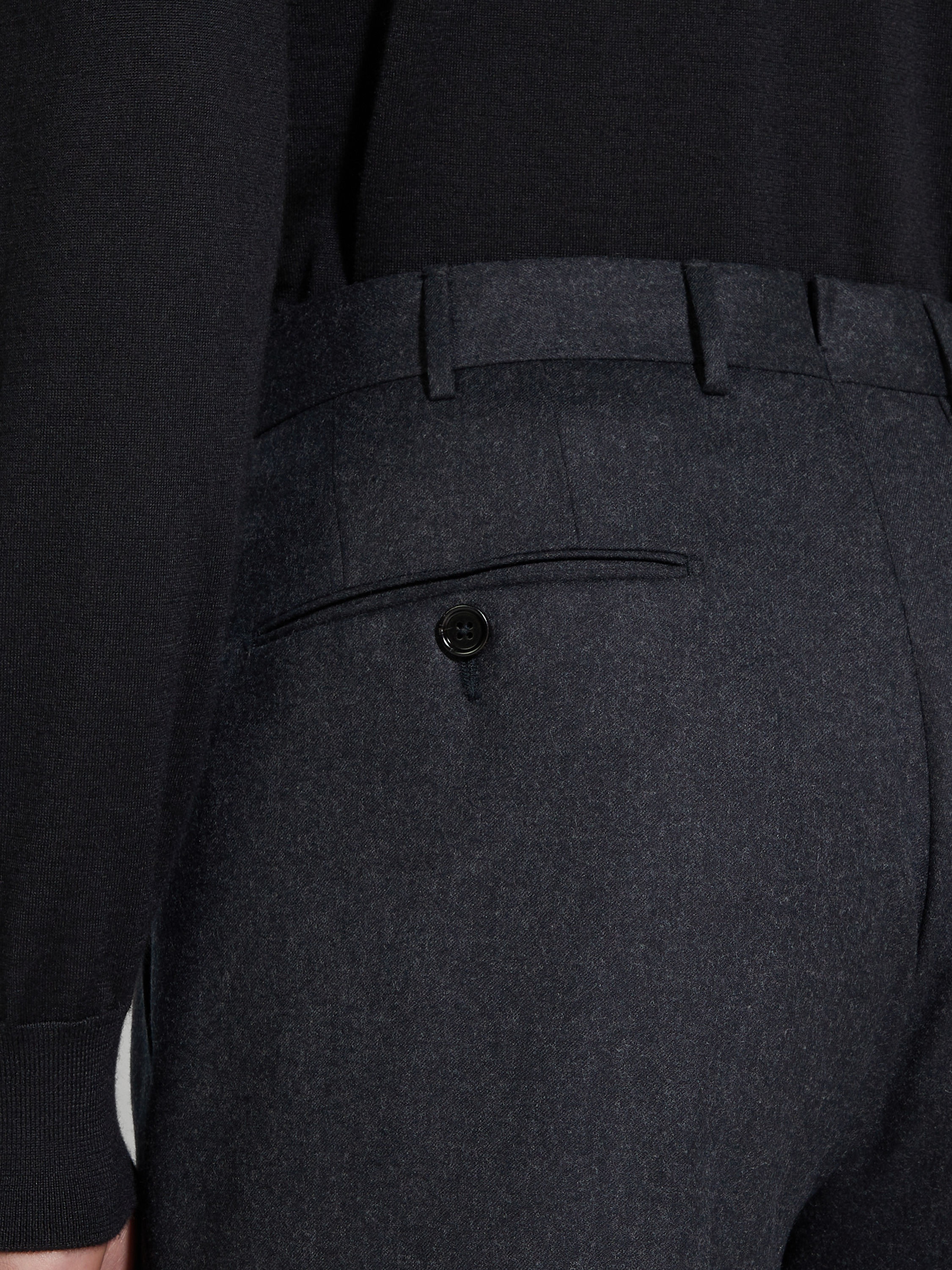 DARK GREY WOOL PANTS - 2