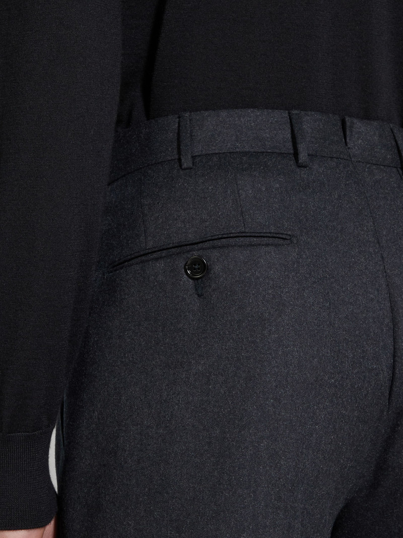 ZEGNA DARK GREY WOOL PANTS outlook