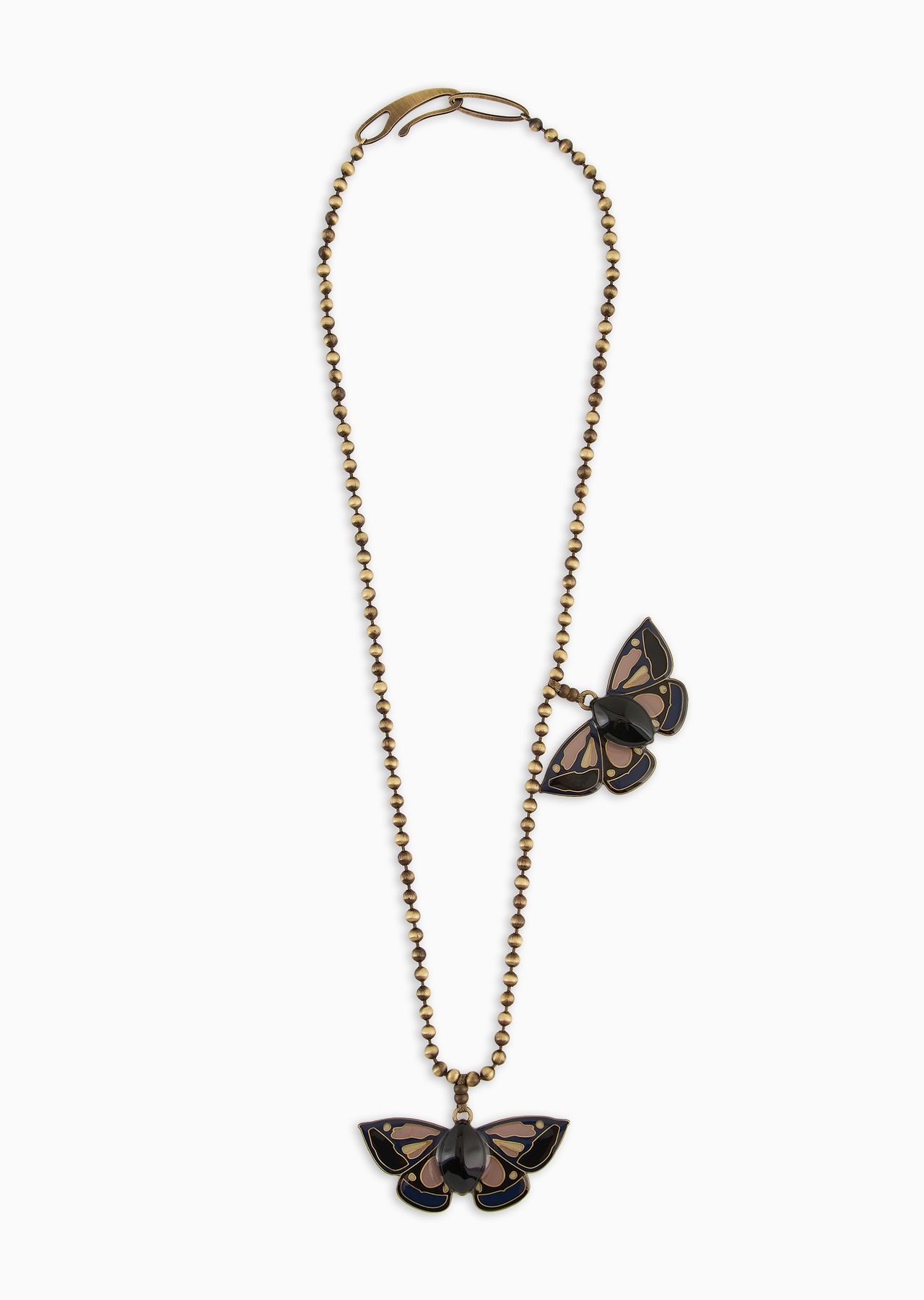 Long necklace with butterfly pendants - 1