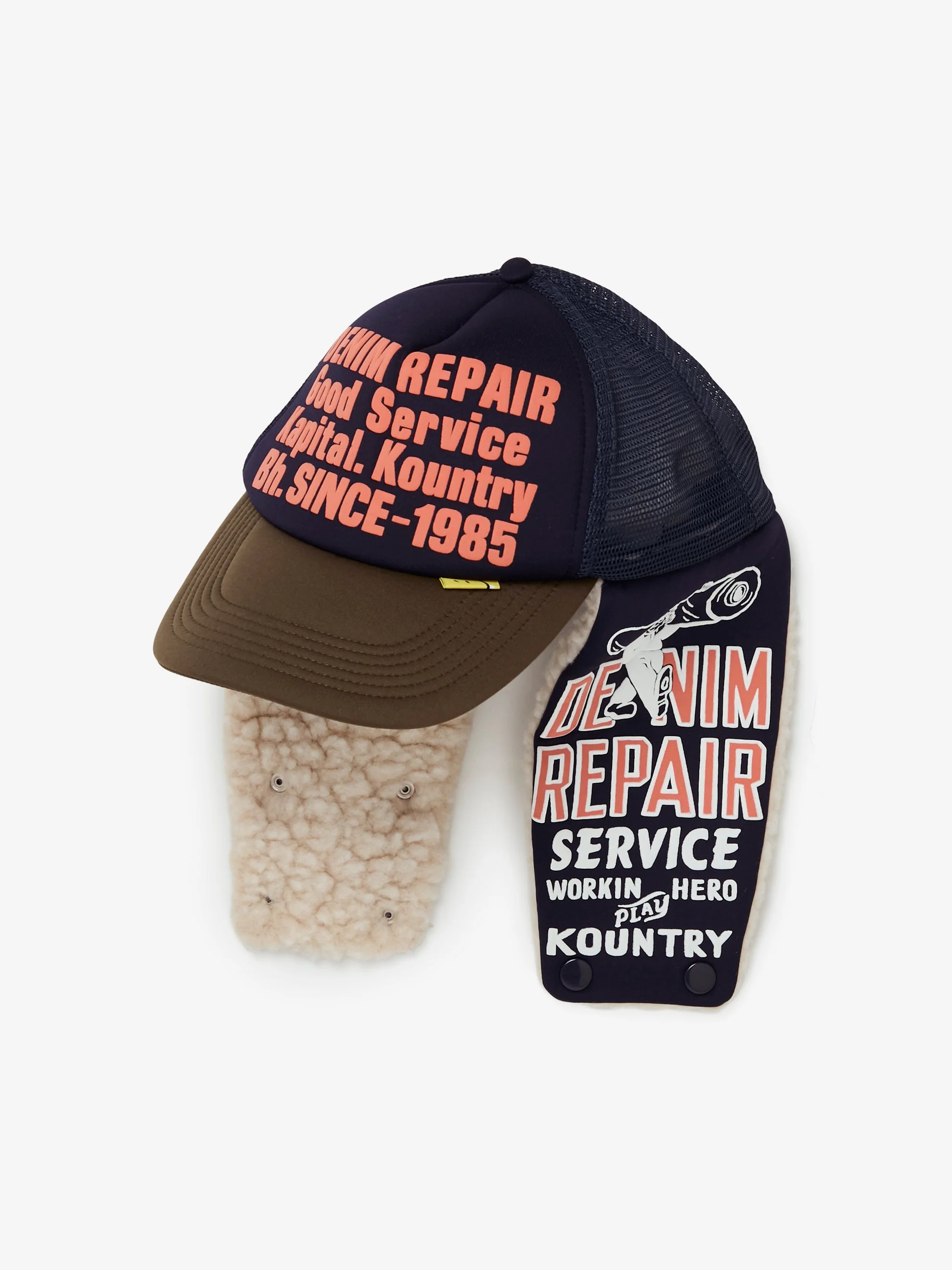 DENIM REPAIR SERVICE LUMBER TRUCKER CAP - 1
