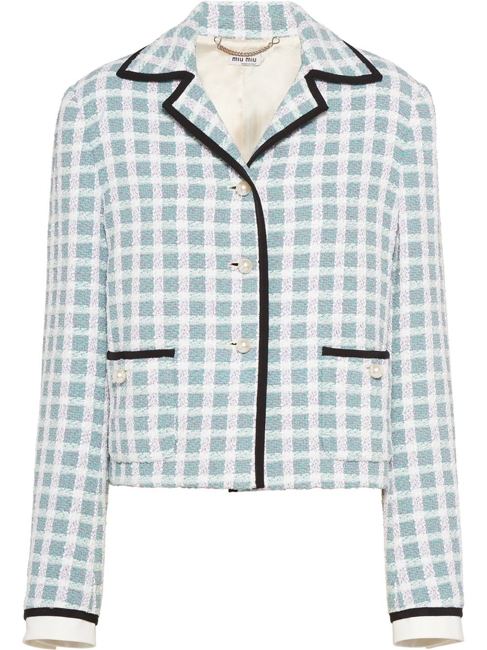 checked tweed jacket - 1