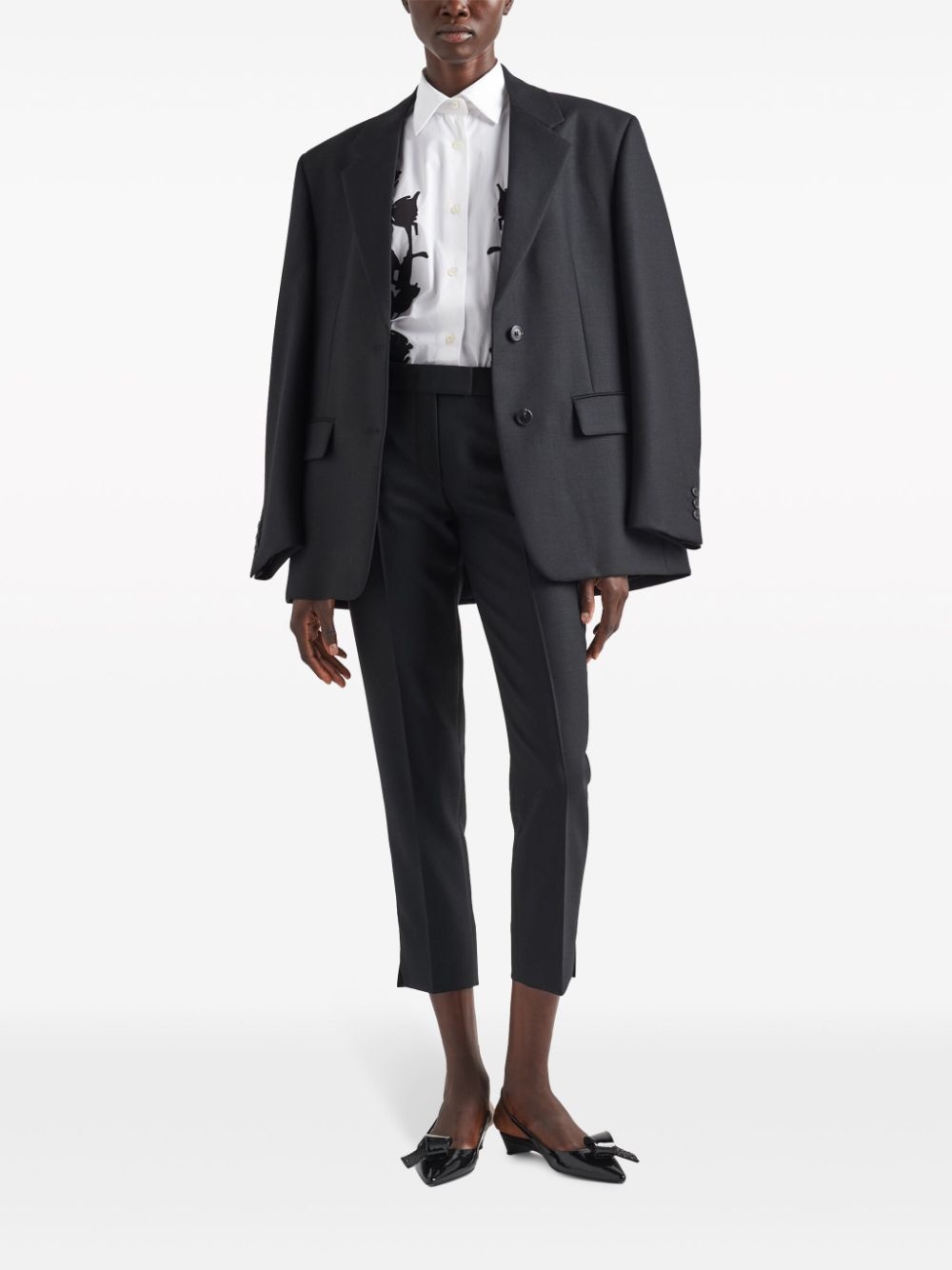 floral-appliquÃ© poplin shirt - 2
