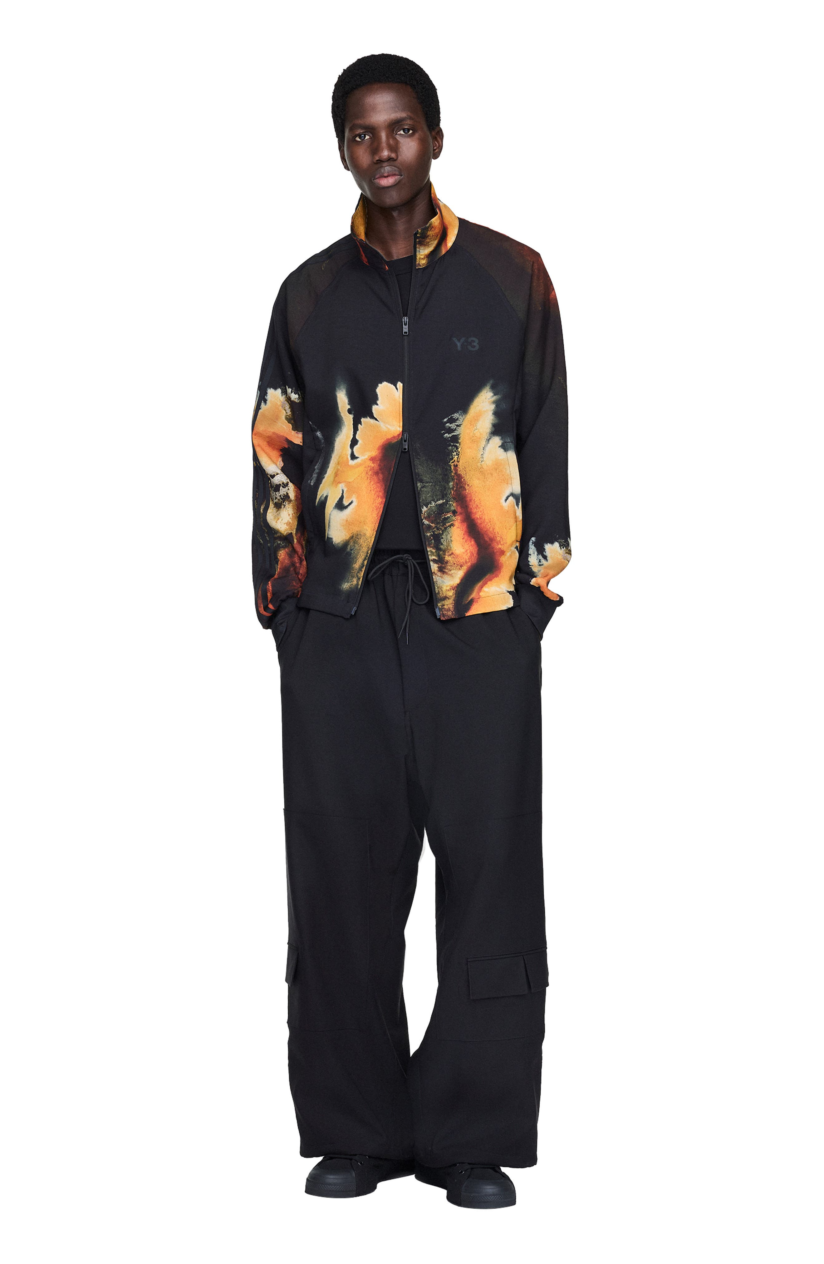 Y-3 Allover Print 3-Stripes Track Jacket in Black/Multicolor at Nordstrom - 7
