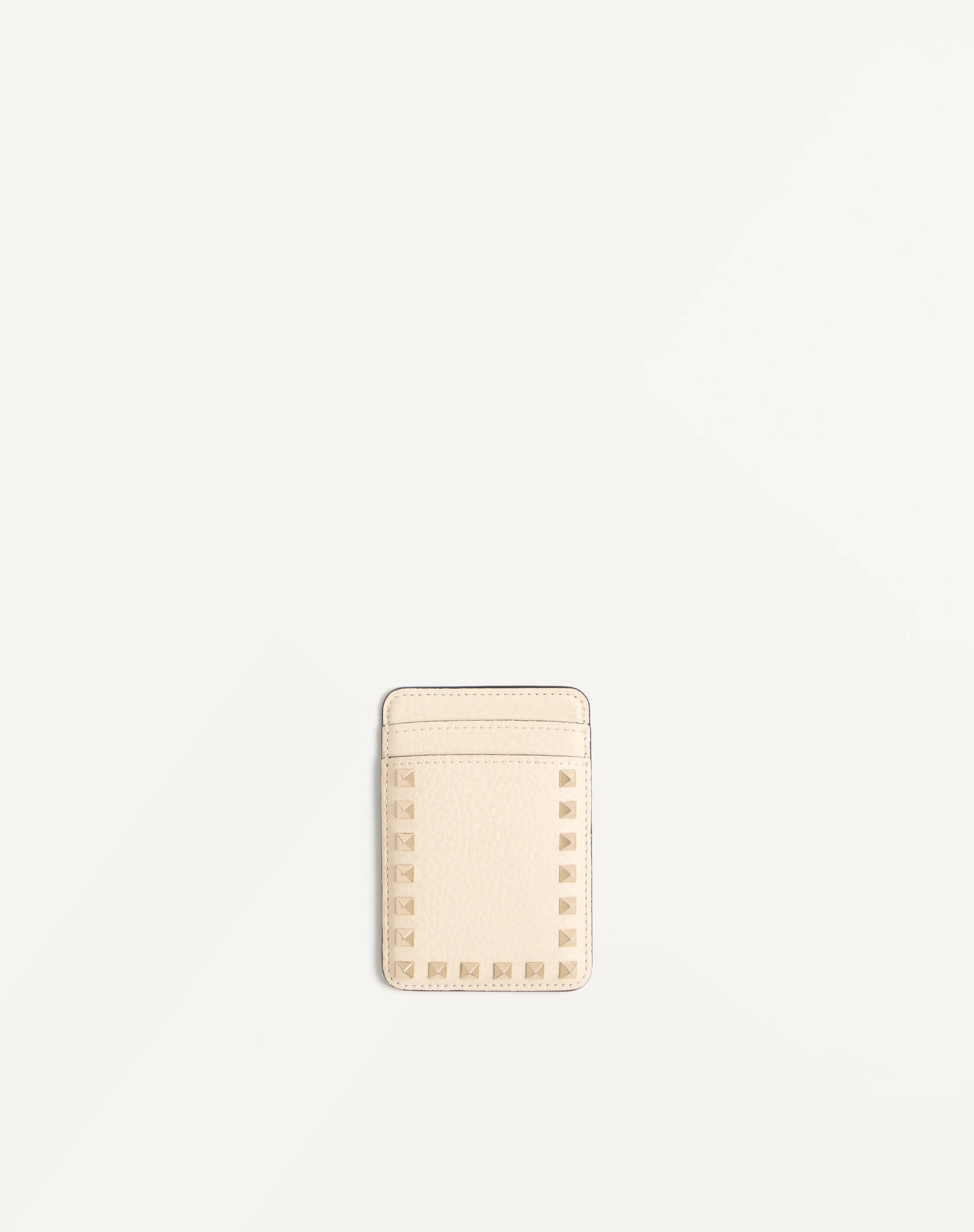 VALENTINO GARAVANI ROCKSTUD MAGNETIC CARDHOLDER IN GRAINY CALFSKIN - 1