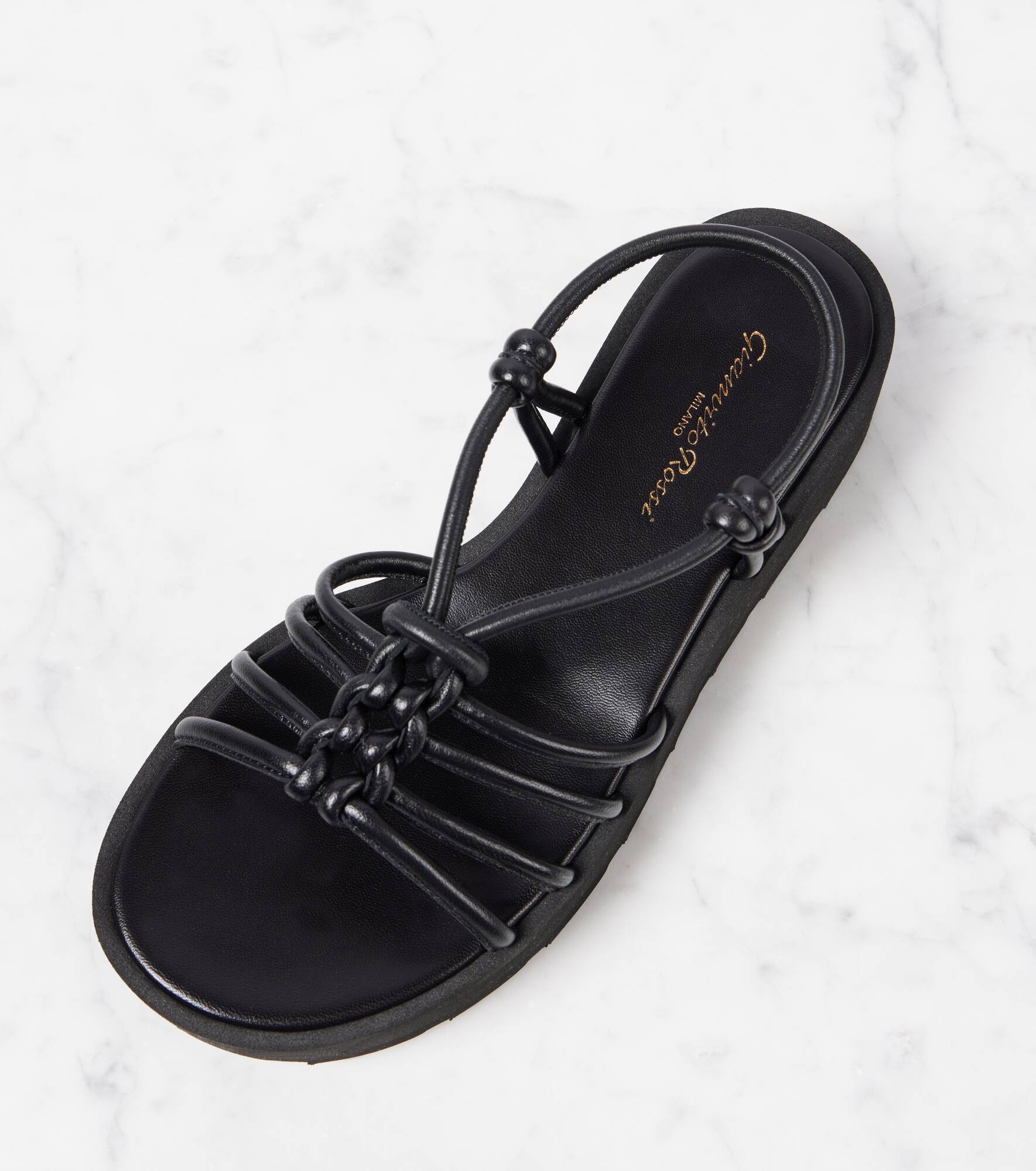 Platform leather sandals - 5
